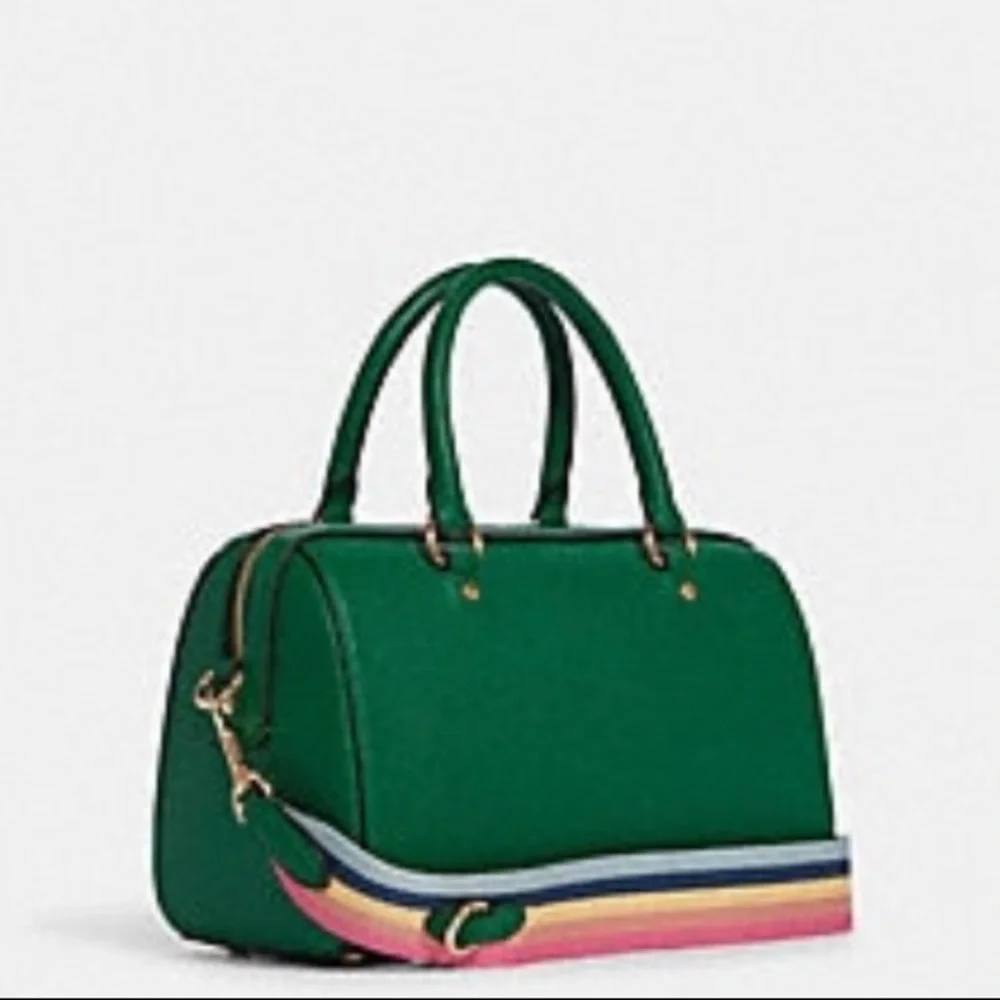 SOLD⛔️Authentic COACH Leather patches zip top satchel/Crosby - Picture 8 of 16